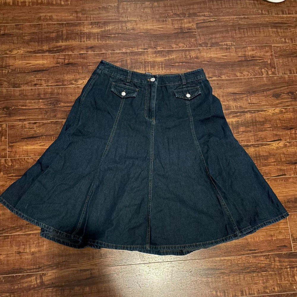 Jones New York Navy A-Line Skirt with Pockets!